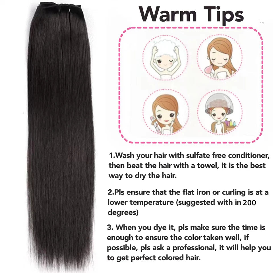 Human Hair Clip Extensions