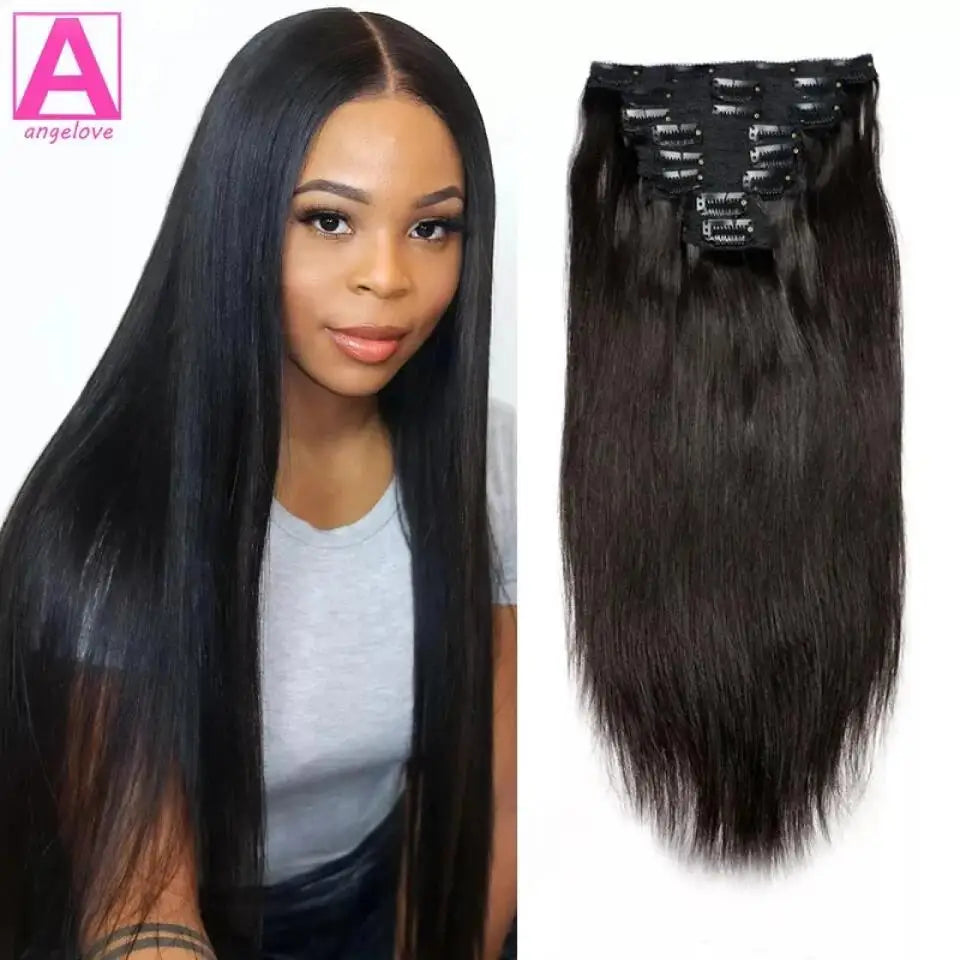Human Hair Clip Extensions