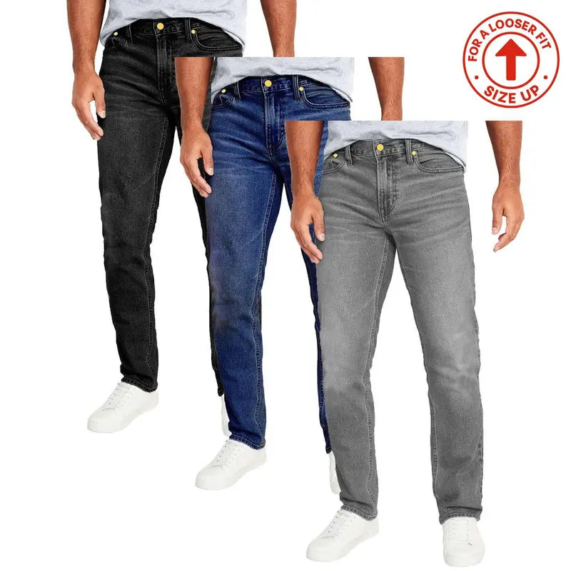 Men's 3-Pack Flex Stretch Slim Straight Jeans
