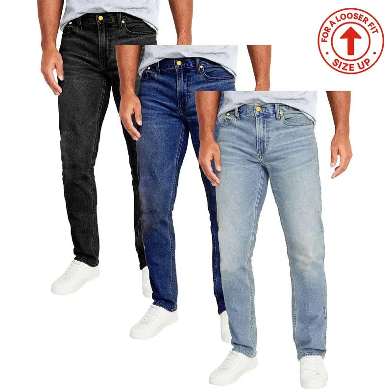 Men's 3-Pack Flex Stretch Slim Straight Jeans