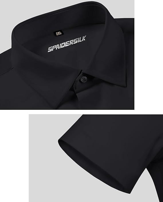 2-Pack Men's Stretch Slim Fit Short Sleeve Dress Shirts